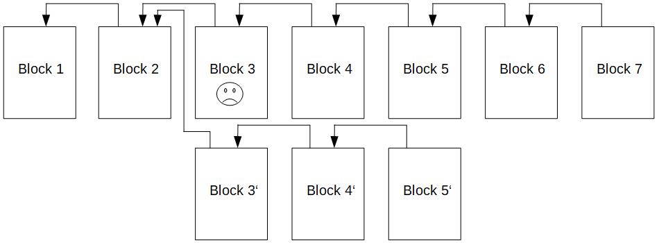 A miner created its own chain without the disliked transaction in block 3.